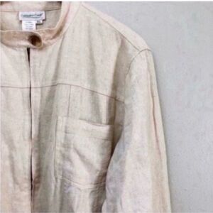 Cream Linen Blend Lightweight Jacket